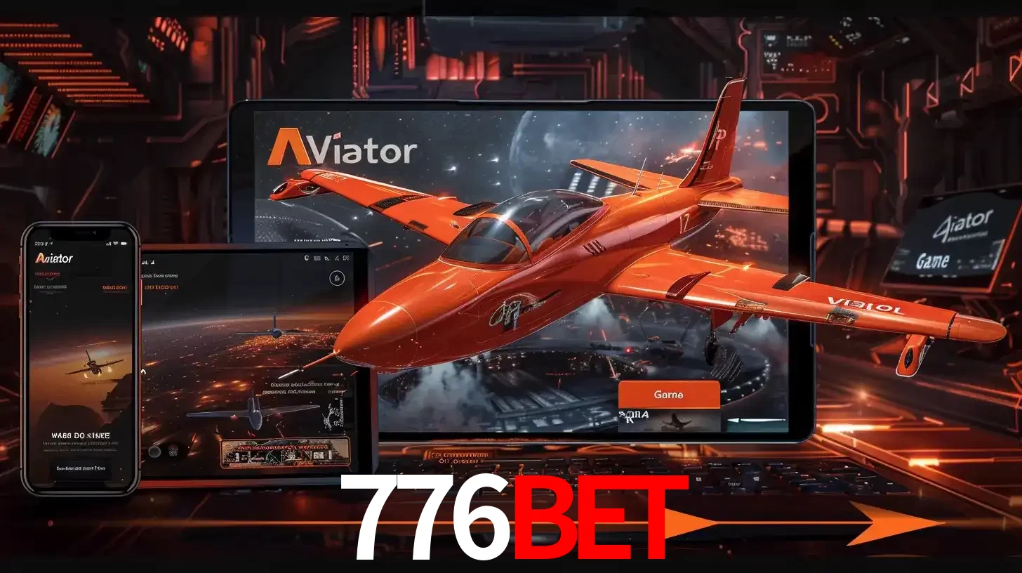 Apresentação tecnológica do jogo Aviator com um avião saindo da tela de um tablet, demonstrando a experiência imersiva em múltiplos dispositivos no 776bet.