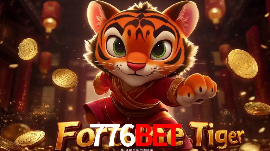 O carismático mascote do jogo de slot Fortune Tiger, um tigre fofo em pose de artes marciais, pronto para trazer sorte e multiplicadores de ganhos no cassino online 776bet.