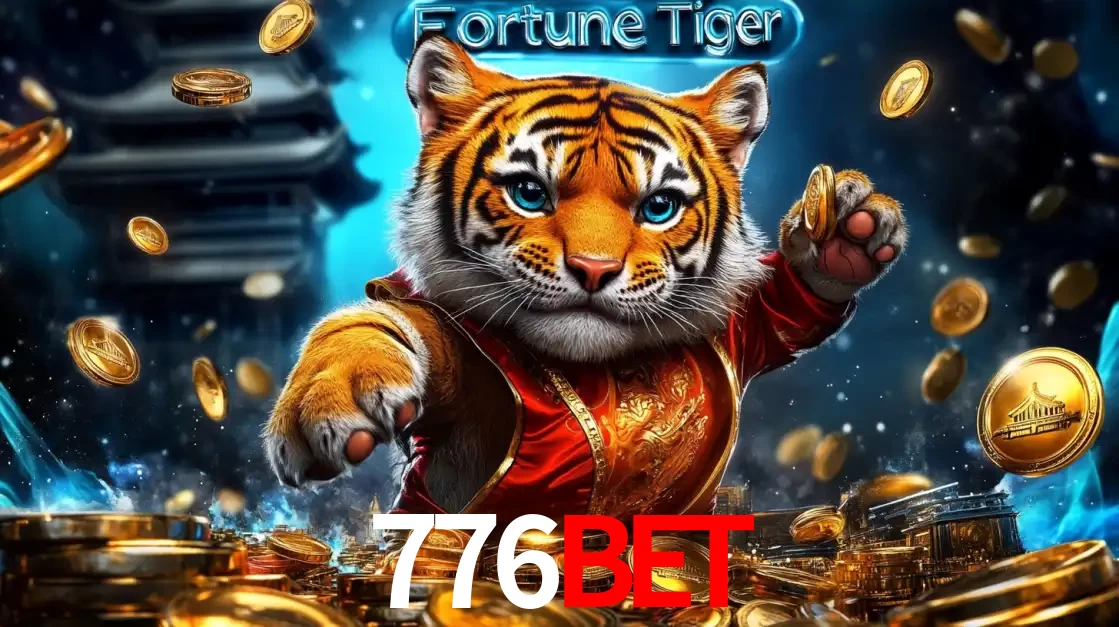 Imagem promocional do jogo de slot Fortune Tiger, com um tigre majestoso em traje tradicional cercado por uma fortuna em moedas de ouro, disponível agora no cassino 776bet.